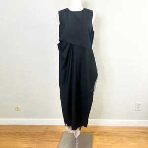 Coven Korea Black Avant Garde Deconstructed Asymmetric Draped Dress Sleeveless S